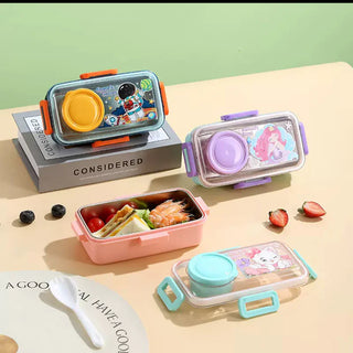 Kids Stainless Steel 500ml Lunch Box with 80ml Sauce Bowl