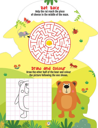 Step into the Animal Kingdom- Activity and Colouring Fun Book for Age 4+
