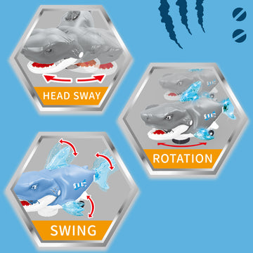 Shark Design Bump-and-Go Musical Toy with Lights for Kids