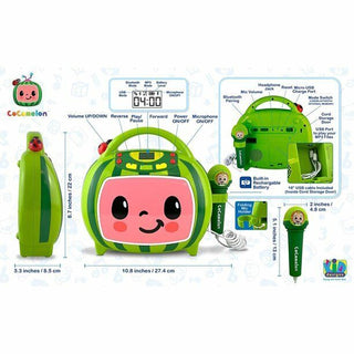 Cocomelon Karaoke Machine with Wired Microphone