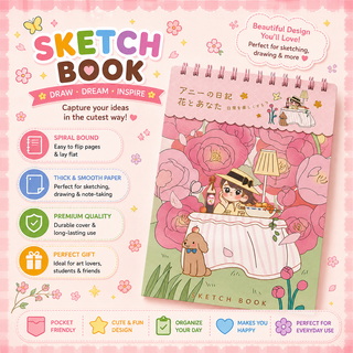 Annie's Kawaii Sketch Book — Spiral Bound | Cute Floral Design for Kids (Random)