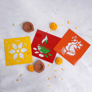 Diwali DIY Rangoli Kit - Set Of Three Stencil