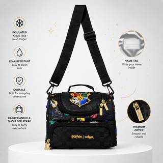 Harry Potter Double Decker Insulated Lunch Bag – Black | Kids School Lunchbox