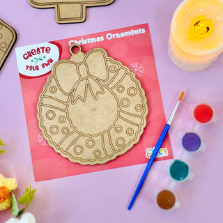 Diy Christmas Ornaments MDF Cut out Coloring Kit for kids (Pack of 4)