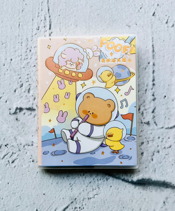 Cute A7 Kawaii Space Bear Cartoon Printed Mini Pocket Diary (Random Design)