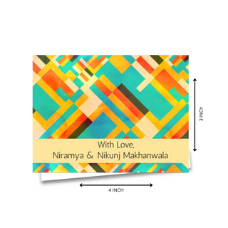 Personalised Gift Notecard - Abstract Stripes (18pcs) (PREPAID ONLY) (Dispatch in 5-6 Days)