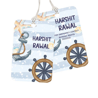 Bag Tag - Anchor & Waves - Pack of 2 Tags - PREPAID ONLY (Dispatch in 5-6 Days)
