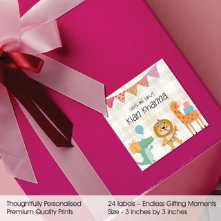Gift Labels personalised - Animal Bash (PREPAID ORDER)