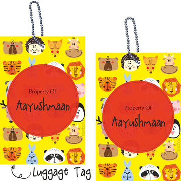 Luggage Tags -Animal Faces- Pack of 2 Tags - PREPAID ONLY