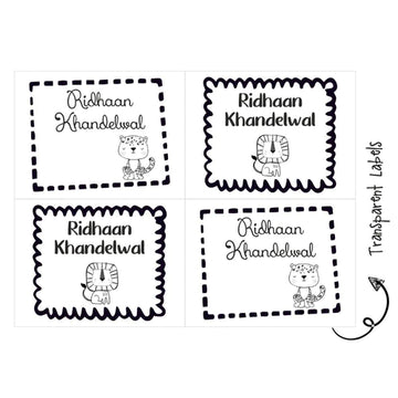 Transparent Labels -Animals- Pack of 72 Tags - (PREPAID ONLY)