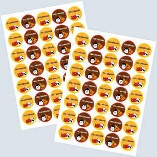 Round Waterproof Labels - Animal Faces (77 Pcs) (PREPAID ONLY) (Dispatch in 5-6 Days)