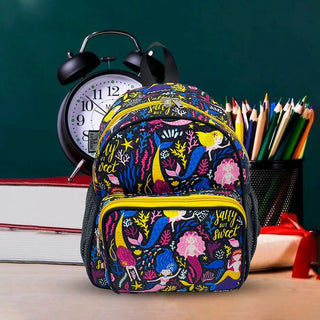 Cute Mermaid & Flower Prints Backpack for Kids