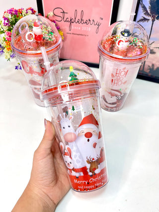 Christmas Theme 450ml Glittery Sipper for Kids (Random)