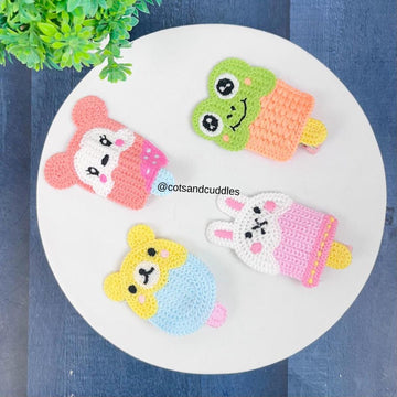 Whimsical Wonders: Animal-Shaped Woollen Hair Clips (Random)