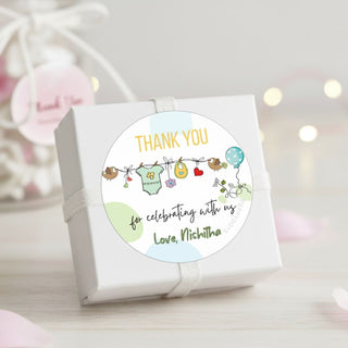 Round Thank You Label - Baby Bird (24 Pcs) (PREPAID ONLY) (Dispatch in 5-6 Days)