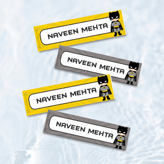 Waterproof Labels - BATMAN -  Pack of 88 labels - PREPAID ONLY