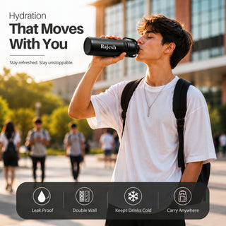 Personalized 2 Way Drinking Pastel Color Vacuum Insulated Water Bottle 1000ml