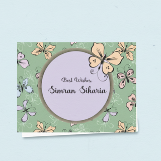 Personalised Gift Notecard - Butterfly Pattern (18pcs) (PREPAID ONLY) (Dispatch in 5-6 Days)