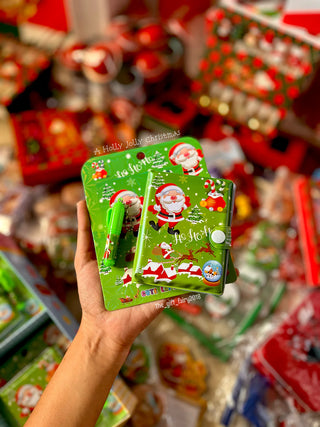 Christmas Theme Small Pocket Notebook with Pen