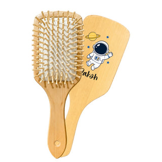 Personalized Wooden Hair Brush for Kids - Space (PREPAID ONLY)