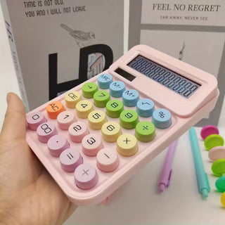 Pastel Color 12-Digit Mechanical Calculator