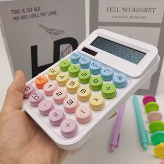 Pastel Color 12-Digit Mechanical Calculator