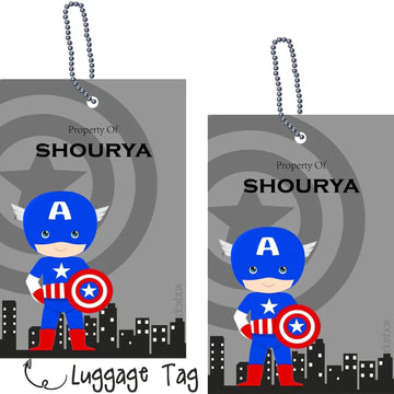 Luggage Tags -Captain America- Pack of 2 Tags - PREPAID ONLY