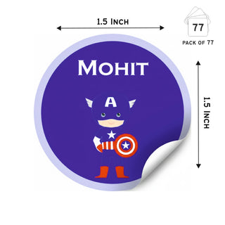 Round Waterproof Label - Captain America (70 Pcs) (PREPAID ONLY) (Dispatch in 5-6 Days)