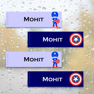 Waterproof Labels - CAPTAIN AMERICA - Pack of 88 labels - PREPAID ONLY
