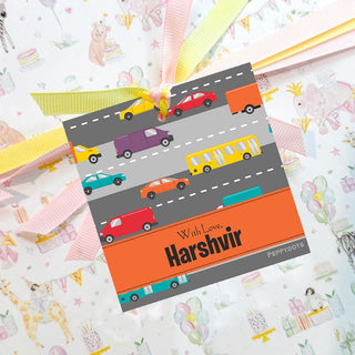Gift Tag - Car on road (48 pcs) (PREPAID ONLY)