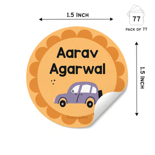 Round Waterproof label - Car Purple (70 Pcs) (PREPAID ONLY) (Dispatch in 5-6 Days)