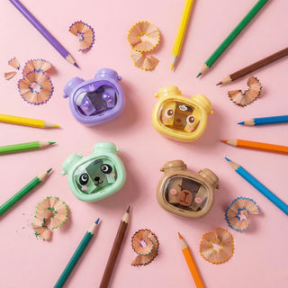 Kawaii Alarm Pencil Sharpener for Kids | Cute Animal Design | Safe & Sharp
