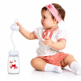 Self-Feeding Baby Bottle with Gravity Straw 240ml | Anti-Colic, Anti-Gas | BPA Free