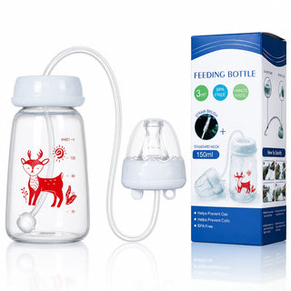 Self-Feeding Baby Bottle with Gravity Straw 240ml | Anti-Colic, Anti-Gas | BPA Free