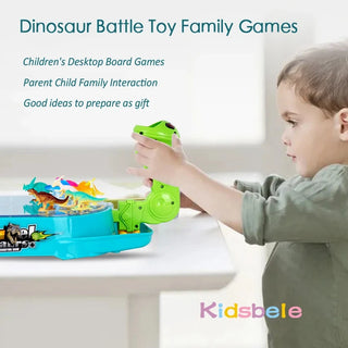 Dino Duel: Catapult Marble Toy - Educational 2-Player Battle Board Game for Parent-Child Fun(BOX DAMAGE)
