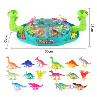 Dino Duel: Catapult Marble Toy - Educational 2-Player Battle Board Game for Parent-Child Fun(BOX DAMAGE)