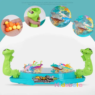 Dino Duel: Catapult Marble Toy - Educational 2-Player Battle Board Game for Parent-Child Fun(BOX DAMAGE)