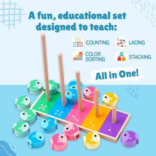 Pretend Play Counting & Lacing Set for Kids