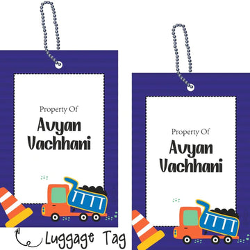 Luggage Tags -Construction Vehicle- Pack of 2 Tags - PREPAID ONLY