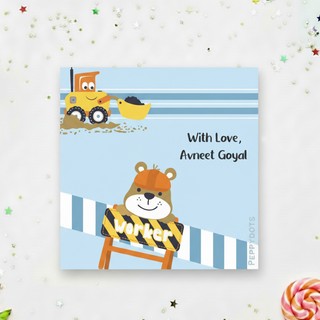Gift Labels - Construction Bear (24pcs) (PREPAID ONLY) (Dispatch in 5-6 Days)