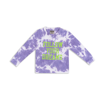 Unicorn Full Sleeves Tie and Dye Follow Your Dreams Printed Night Suit - Purple(Uk Size)