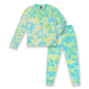 Unicorn Full Sleeves Tie and Dye Night Suit - Yellow, Blue & Green(Uk Size)