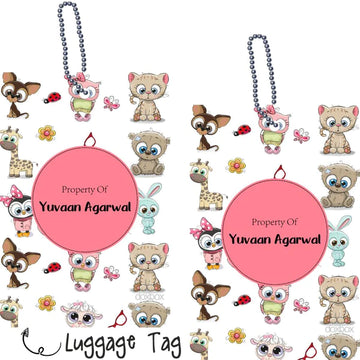 Luggage Tags -Cute Animal- Pack of 2 Tags - PREPAID ONLY