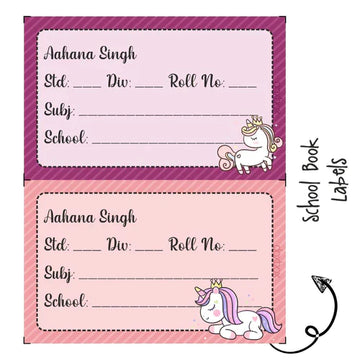 School Book Labels - Cute Unicorn - Pack of 36 labels - PREPAID ONLY