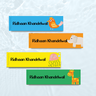 Waterproof Labels - Cute Animals - Pack of 88 labels - PREPAID ONLY