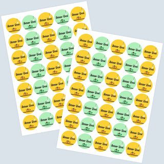 Round Waterproof Labels - Cute Cat (77 pcs) (PREPAID ONLY)
