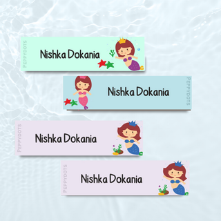 Waterproof Labels - CUTE MERMAID - Pack of 88 labels - PREPAID ONLY