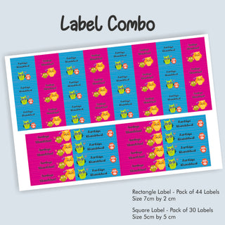 Labels Combo - Cute Owls (PREPAID ORDER) (Dispatch in 5-6 Days)