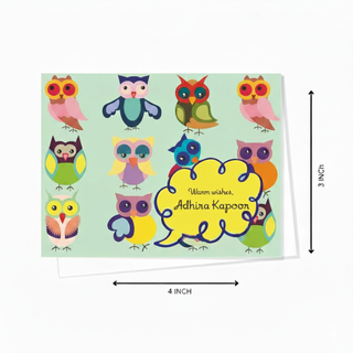 Personalised Gift Notecard - Cute Owls (18pcs) (PREPAID ONLY) (Dispatch in 5-6 Days)
