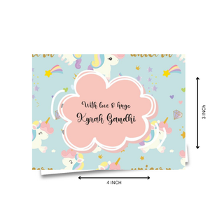 Personalised Gift Notecard - Cute Unicorn (18pcs) (PREPAID ONLY)